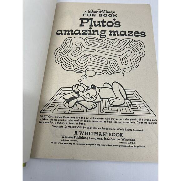 Vintage Whitman Walt Disney Fun Book: Set of 3 Mickey Mouse x2 , Pluto, NEW 1977 - Picture 9 of 12